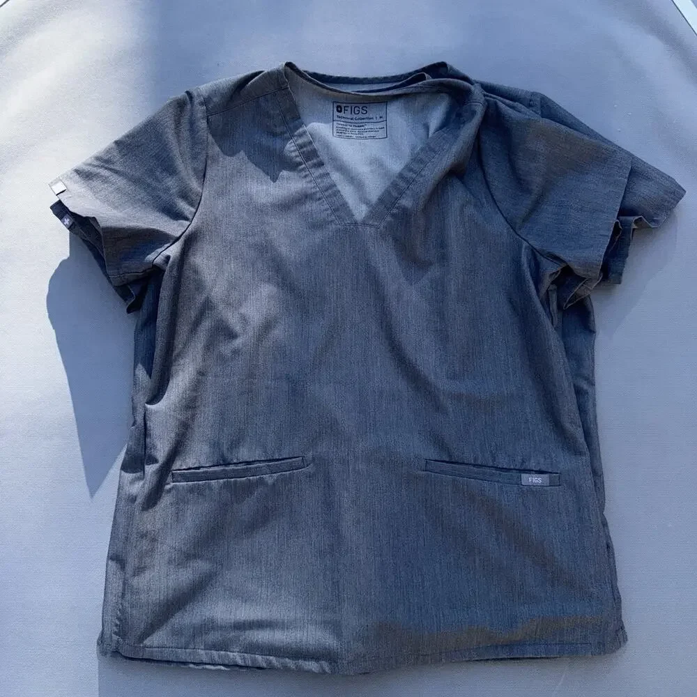 FIGS Graphite Grey Scrubs Lot Men M Casma 3-Pocket Tops Pants 7 Pc Set